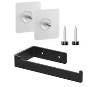 TPZORJX 1 Portarrollos de Papel Higiénico de Acero Inoxidable, Taladrado o Autoadhesivo Portarrollos de Papel Higiénico de Baño con 2 Ganchos y Tornillos, Adecuado para Cocina y Baño, Diseño Moderno