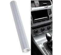 TPZORJX 1 rollo de lámina de carbono 7D,lámina para automóviles 150 x 30cm,lámina autoadhesiva de vinilo para automóviles,lámina protectora de carbono para automóviles,lámina de fibra，Couleur argent