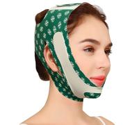 TPZORJX 1 x Mascarilla Half Face Lift, Mascarilla V Face a presión, Mascarilla lifting facial, Mascarilla para dormir para papada y piel flácida del rostro (impresión verde)