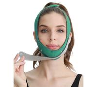 TPZORJX 1 x Mascarilla lifting media cara, mascarilla facial en V, mascarilla lifting facial, mascarilla para dormir, para la papada y la piel flácida del rostro, Verde Ajustable
