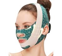 TPZORJX 1 x Mascarilla Medio Rostro, Mascarilla Facial, Mascarilla para Dormir, para Doble Mentón y Piel Facial Flácida Mascarilla para papada y piel flácida del rostro (impresión verde a presión)