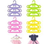 TPZORJX 12pcs Mini Percha de Plástico para Armario, Percha para Muñecas Accesorios de Moda Perchas para Muñecas de 11.5 Pulgadas accesorios barbie，casa de barbie