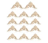 TPZORJX 14pcs Madera Tallada Decoración Calcomanias para Muebles de Madera Molduras para Puertas Sin Pintar DIY Madera Tallada para Muebles Cama Puerta Ventanas de Decoración (4CM*4CM)