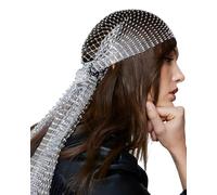 TPZORJX 1PCS Pañuelos Cabeza Diamantes, Purpurina Diadema de Malla de Cristal Elástico Diademas Diamantes Brillantes Tocado Fiesta Discoteca Disfraz Accesorios para el Cabello para Mujeres Niñas