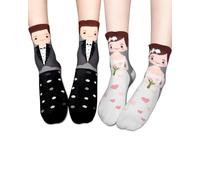TPZORJX 2 pares de calcetines de boda- idea de regalo de boda original, regalo de boda para pareja, mujer, hombre, regalo de boda para aniversario, regalos para pareja