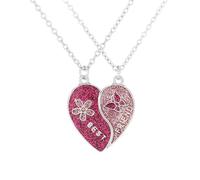 TPZORJX 2 Pcs en forma de corazón collar de la pareja BFF colgante con grabado mejor amigo para siempre y siempre en forma de corazón colgante rompecabezas collar de la amistad hermana amigo regalo
