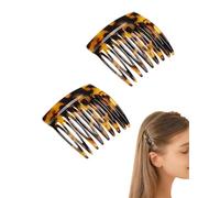 TPZORJX 2 PCS Mini Horquillas, Peines Laterales Franceses De Acetato De Celulosa, Peines laterales para el cabello, Diseño Vintage, peines para mujeres y niñas