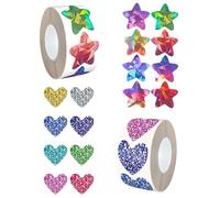 TPZORJX 2 uds. Pegatinas de estrellas de 2,5 cm 1000 hojas Pequeñas pegatinas de estrellas holográficas hechas papel aluminio un brillo metálico,para usar como recompensas escolares para niños