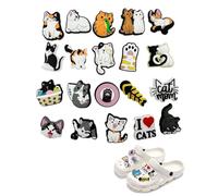 TPZORJX 20 Piezas Shoe Charms Zapatos Adornos PVC para Crocs,Forma de Pata Gato Dibujos Animados,Decoración de Zapatos Tipo Zueco para Niños Adultos DIY Regalo