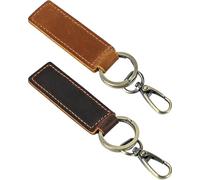TPZORJX 2Pcs Llaveros de Cuero para Coche,Llavero Cuero de Color Sólido Retro Llavero Piel para Coche,Soporte Universal para Hombres y Mujeres,Llaveros con Clip para Cinturón Accesorios para Coche