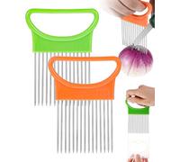 TPZORJX 2PCS Soporte de Ceboll, Rebanador de Cebolla,corta verduras，cortador de cebolla，cortador cebolla， Agujas de Cebolla, Adecuado para Cortar Carne, Verduras, Frutas,cebolla
