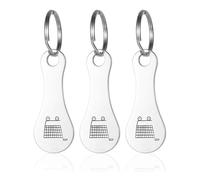 TPZORJX 3 Piezas Fichas de Carrito de Acero Inoxidable,Chip Carrito de Compra Extraíble Hecho de Metal,Llavero con Patrón de Carrito de Compras,Práctico Dispositivo para Carritos Compra