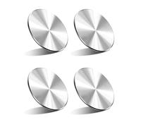 TPZORJX 4 PCS Placas de metal de repuesto - Láminas Metálicas Magnético Delgada, Soporte de teléfono de coche adhesivo 3M CD de metal para montaje de coche kits, para Soporte Movil Coche Imán(Plata)
