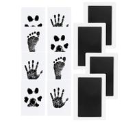 TPZORJX 4Pcs Huellas Bebe Recien Nacido, Almohadillas Tinta Manos y Pies Bebé Sin Tacto con 8 Tarjetas Impresión, Kit Huellas Bebé Pie y Manos Almohadillas Tinta No Tóxicas, Kit Huella del Mascota