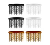TPZORJX 6 PCS Mini Peines laterales para el cabello, peine de dientes partidos, Laterales de plástico para el cabello, peines con 17 dientes para mujeres y niñas