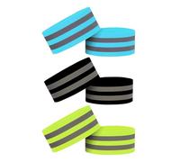 TPZORJX 6 Piezas Bandas Reflectantes Elásticas,Pinzas Pantalones Ciclismo,Pulseras Ajustables de Alta Visibilidad,Correas Reflectantes de Seguridad con Velcro para Ciclismo Jogging