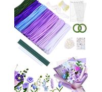 TPZORJX 700 Pezzi Scovolini Colorati per Lavoretti Colorati, Pipe Cleaner per Fiori con Steli per Fiori, Fiori di Scovolino Verde Rosa Giallo (Viola)