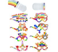 TPZORJX 8 piezas de gafas de fiesta del Orgullo Gay LGBT, con 2 pinturas faciales, divertidas gafas de papel con forma de corazón con la bandera LGBTQ de arcoíris,decoración del desfile gay