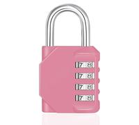TPZORJX Candado Taquilla, Candado Combinacion Exterior de 4 Dígitos, Candado para Gimnasio, Escuela, Caja de Herramientas, Cerca, Puertas (rosa)