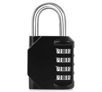 TPZORJX Candado Taquilla, Candado Combinacion Exterior de 4 Dígitos, Candado para Gimnasio, Escuela, Caja de Herramientas, Cerca, Puertas (Negro)