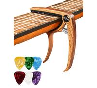 TPZORJX Cejilla Guitarra Española, Cejilla Guitarra Acustica con 6 Púas para Guitarra, Capo para Electrica Guitar Ukelele Profesional Capodastro Aleación Negro