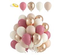 TPZORJX Globos Oro Champán Rosa Antiguo, 60pcs Globos Cumpleaños Rosa Blanco y Oro, Arco De Globos Rosas Para Baby Shower Aniversario Fiesta De Cumpleaños Decoraciones