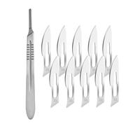 TPZORJX Hojas De Bisturi,Bisturi Podologo Profesional,Bisturi Desechable,10pcs Cuchillas De Bisturí,Hojas De Repuesto para Bisturí Hechas De Acero Al Carbono + 1Pcs Soporte para Bisturí