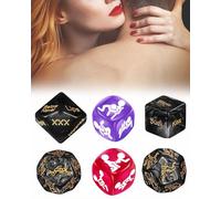 TPZORJX Juego de 6 Piezas de Plástico para Fiesta Romántica de Dados,dados sexuales,dados eróticos para pareja,Juego de Dados, Regalo de Chica de Despedida de Soltero,Regalos de San Valentín