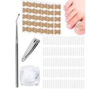 TPZORJX Juego de correctores para uñas encarnadas,50 tiras alisadoras de uñas sin dolor,50 pegatinas correctoras,con elevador de uñas,kit de herramientas para uñas encarnadas de fácil uso