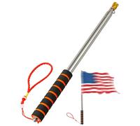 TPZORJX mastil bandera,1 Piezas 2M Astas Bandera Telescópicas de Acero Inoxidable,Astas y piezas para banderas,Extensible Asta de Bandera,Plegable Mastil Bandera para Guías de Viaje Enseñanza