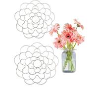TPZORJX Paquete de 2 soportes para arreglos florales, soporte para arreglos florales de acero inoxidable, rejilla floral reutilizable para colocar plantas, arreglos florales,plantas en florero (plata)