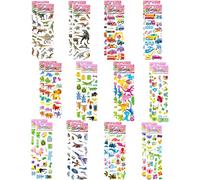 TPZORJX Pegatinas para Niños,20 Hojas Pegatinas para niños,Pegatinas 3D Puffy Stickers para Regalos Gratificantes Scrapbooking Que Incluye Camiones, Aviones, Animales, Dinosaurios