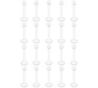 TPZORJX piercing tragus,20 pcs Anillo de labio de acrílico transparente UV flexible de 16 g, retenedor de tragus, cartílago de hélice transparente, retenedor de joyería,1.2 * 8 * 3mm
