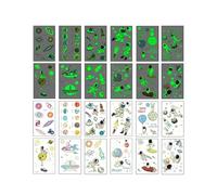 TPZORJX Tatuaje espacial para niños, 12 hojas, tatuajes temporales para niños, respetuosos con la piel, espacio, cumpleaños de niños, espacio