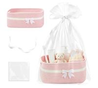 Tqccqaba 34 x 25 x 15 cm Cesta de regalo vacía grande con bolsas de regalo y cintas