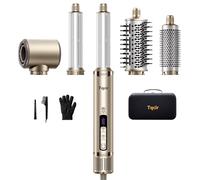 Tqcir - Cepillo profesional 5 en 1, multi-styler potente con rizador automático de secado rápido, rizador de pelo, corregir sin daños térmicos, caja de almacenamiento