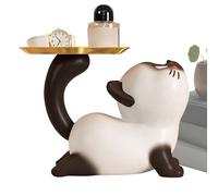 TQEBWUS Cuenco para llaves de mesa, decoración de escritorio de gatos con bandeja de almacenamiento, cuenco de resina para llaves, para joyas de dulces y objetos pequeños, mesa de entrada