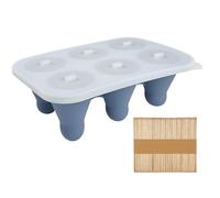 TQEBWUS Molde de silicona de color crema, 6 compartimentos con tapa y fácil extracción, molde de silicona para usar con palillos - para fondant, caramelo, postres, brownie, zumo, pasteles, mousse de