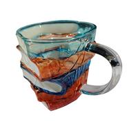 TQEBWUS Taza Libro Pintado - Taza de Vidrio para Amantes de la Lectura | Decoración De Mesa Decorativa Con Diseño Artesanal Para Profesor Y Amante De La Literatura Y El Arte