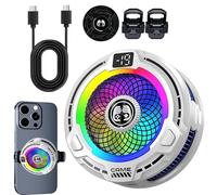 TQEBWUS Ventilador magnético del teléfono,Enfriador magnético de 30W para Smartphone | Radiador Refrigeración Portátil Velocidad Adjustable para Live Streaming Exterior Verano Caliente [video game]