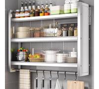 Tqertrtfxa Armario de Almacenamiento de condimentos para microondas de Pared con Gran Capacidad de Almacenamiento - Puerta corredera Visible - Ahorro de Espacio(Third Floor,25 * 100cm/9.8 * 39.4in)