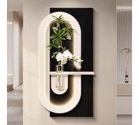 Tqertrtfxa Arte Mural en 3D con iluminación LED, Escultura Moderna Relieve por Capas, Decoración la Entrada: y Apliques Estilo Vintage para pasillos Corredores(B,50 * 100cm/19.7 * 39.4in)