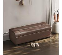 Tqertrtfxa Banco otomano Multifuncional con Almacenamiento, Taburete Zapatero, Zapatero Empotrado Grande Compartimento Oculto, Estructura de Madera Resistente y Patas metálicas(E,140cm/55.1in)