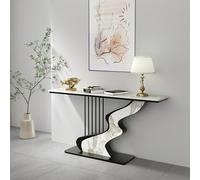 Tqertrtfxa Consola Moderna y Minimalista para Colocar detrás del sofá,Mesa Auxiliar para salón,Consola semicircular,gabinete Decorativo,Ideal para recibidor(F,150 * 30 * 80cm/59.1 * 11.8 * 31.5in)