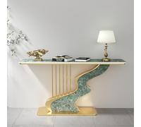 Tqertrtfxa Consola Moderna y Minimalista para Colocar detrás del sofá,Mesa Auxiliar para salón,Consola semicircular,gabinete Decorativo,Ideal para recibidor(E,150 * 30 * 80cm/59.1 * 11.8 * 31.5in)