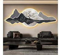 Tqertrtfxa Decoración de Pared con Arte estereoscópico 3D, Pintura Mural LED enchufable, Colgante Luces, Ideal para hogares, recibidores y pasillos(G,150cm/59.1in)