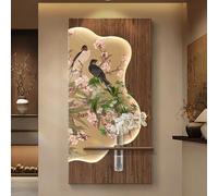 Tqertrtfxa Decoración de Sala Estar: Arte Mural en Arenisca 3D, Fondo para sofá, iluminación integrada, vegetación hidropónica y Cuadros Colgantes(A,50 * 100cm/19.7 * 39.4in)