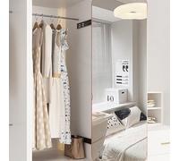 Tqertrtfxa Espejo de Cuerpo Entero para Armario,tocador Integrado,Plegable,Deslizante y Giratorio,telescópico Push-Pull,Diseño Que Ahorra Espacio(Pink,110cm/43.3in)