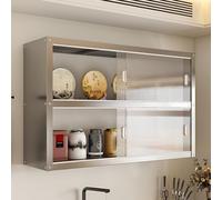 Tqertrtfxa Estante de Almacenamiento vajilla Acero Inoxidable una y Dos Capas para Montaje en Pared,Armario,suspendido,con Puerta corredera(100 * 35 * 70cm/39.4 * 13.8 * 27.6in)