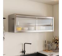 Tqertrtfxa Estante de Almacenamiento vajilla Acero Inoxidable una y Dos Capas para Montaje en Pared,Armario,suspendido,con Puerta corredera(100 * 35 * 40cm/39.4 * 13.8 * 15.7in)